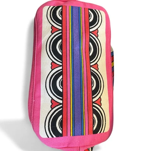 Brighton Colorful Canvas Tote with Pink and Blue Accents - Picture 4 of 5